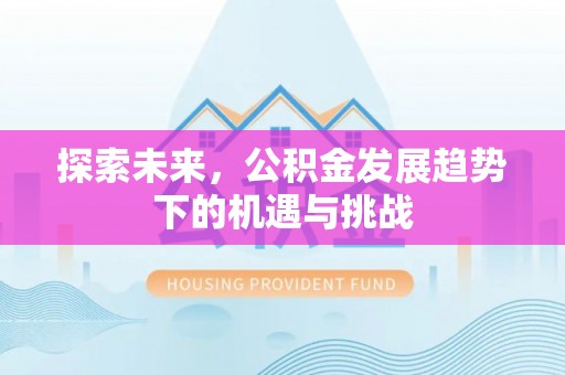 西陵探索未来，公积金发展趋势下的机遇与挑战
